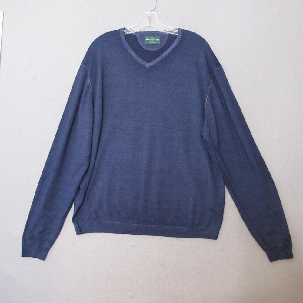 Alan Paine England Sweater Men EUR 58 Blue‎ Pure Merino Wool Career Vintage READ